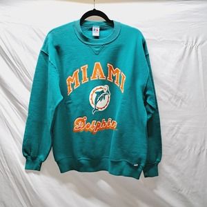 Vtg Miami Dolphins Russell Athletic Crewneck Sweatshirt Large NFL USA